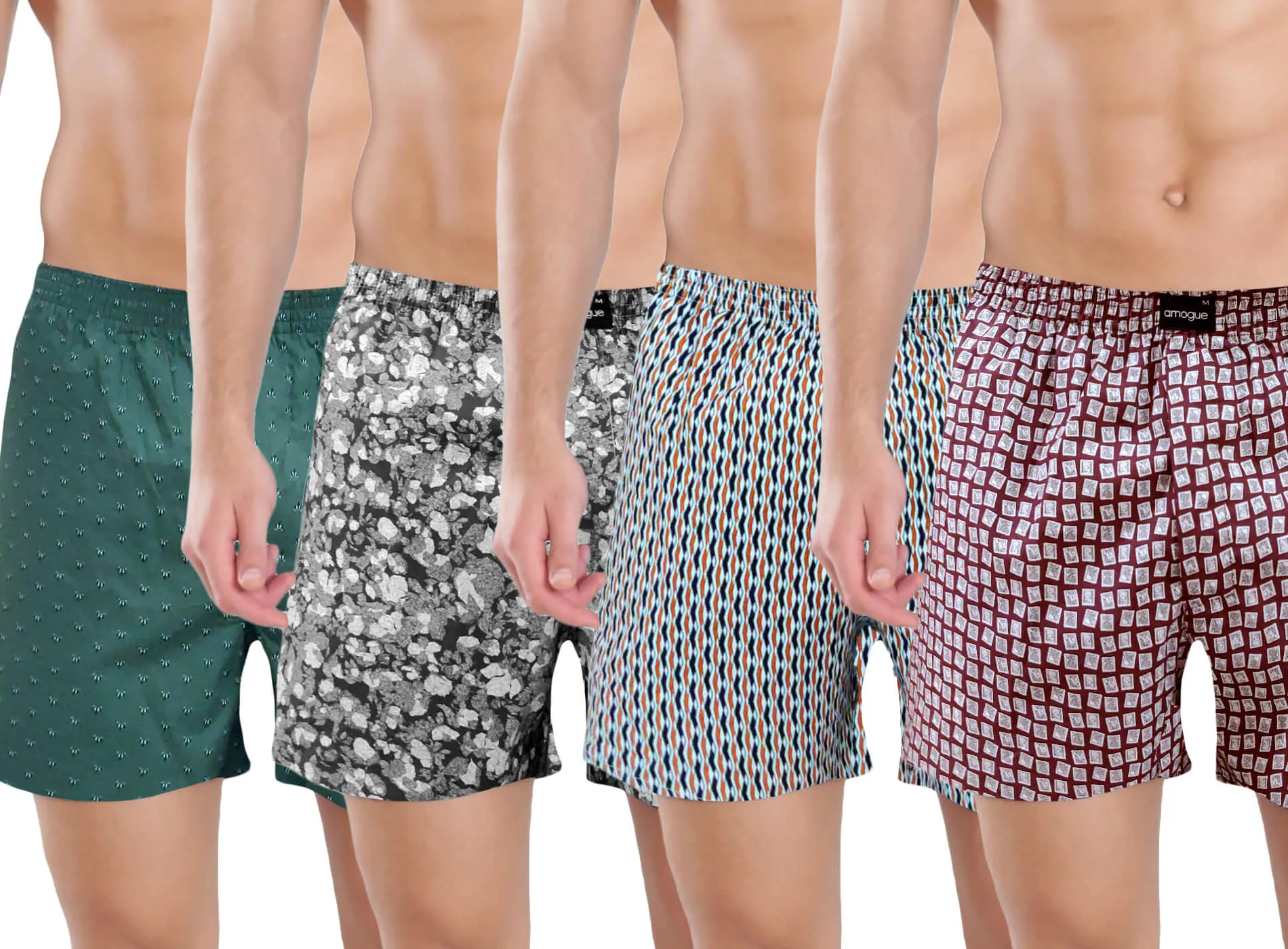 Olive camouflage Yellow Maroon Printed Boxer Combo