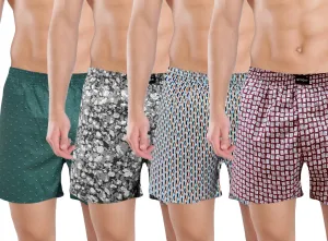 Olive camouflage Yellow Maroon Printed Boxer Combo