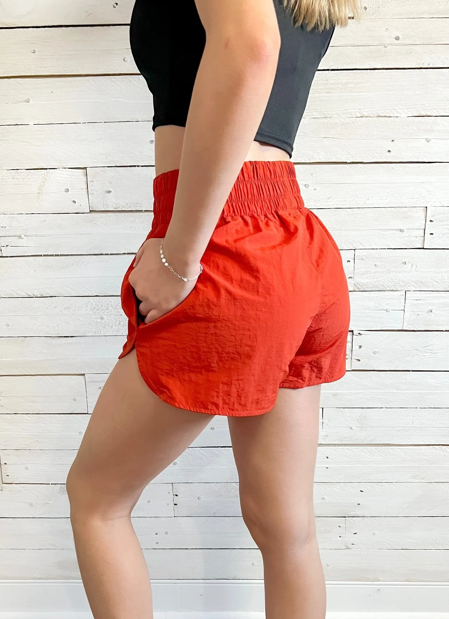 On the Move High Waisted Athletic Shorts
