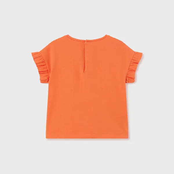 ORANGE BLOUSE WITH GRAPHIC PRINT FOR BABY GIRLS