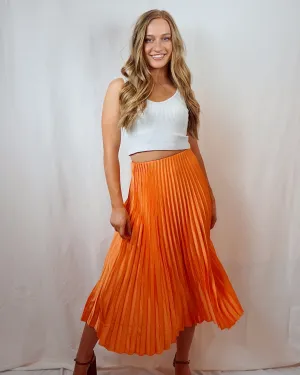 Orange You Glad Pleated Skirt