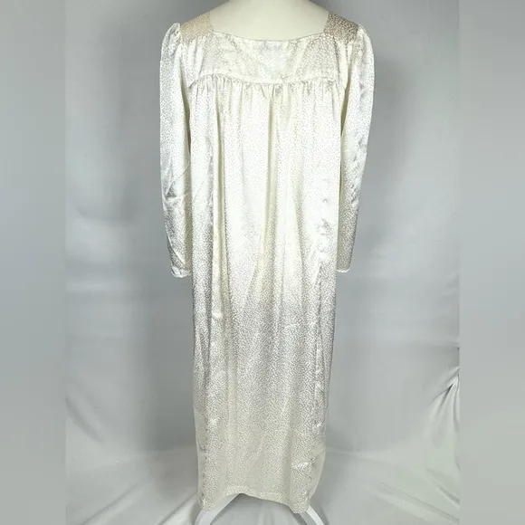 Oscar de la Renta Vintage Nightgown Ivory Lace Detail Lightweight 3/4 Sleeves XS