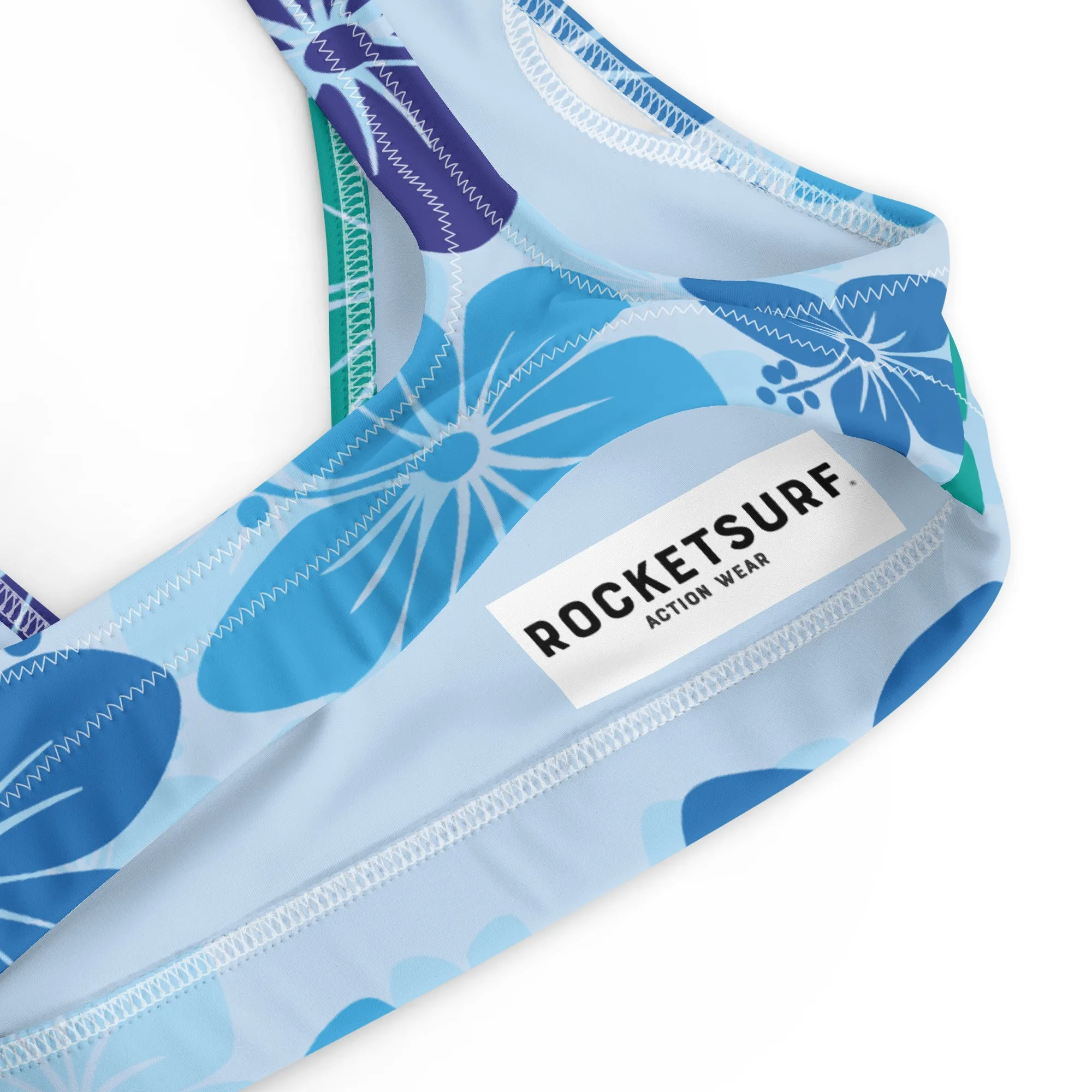 Padded bikini top - Blue Flowers