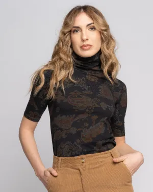 Paisley Short Sleeve Turtleneck Tee