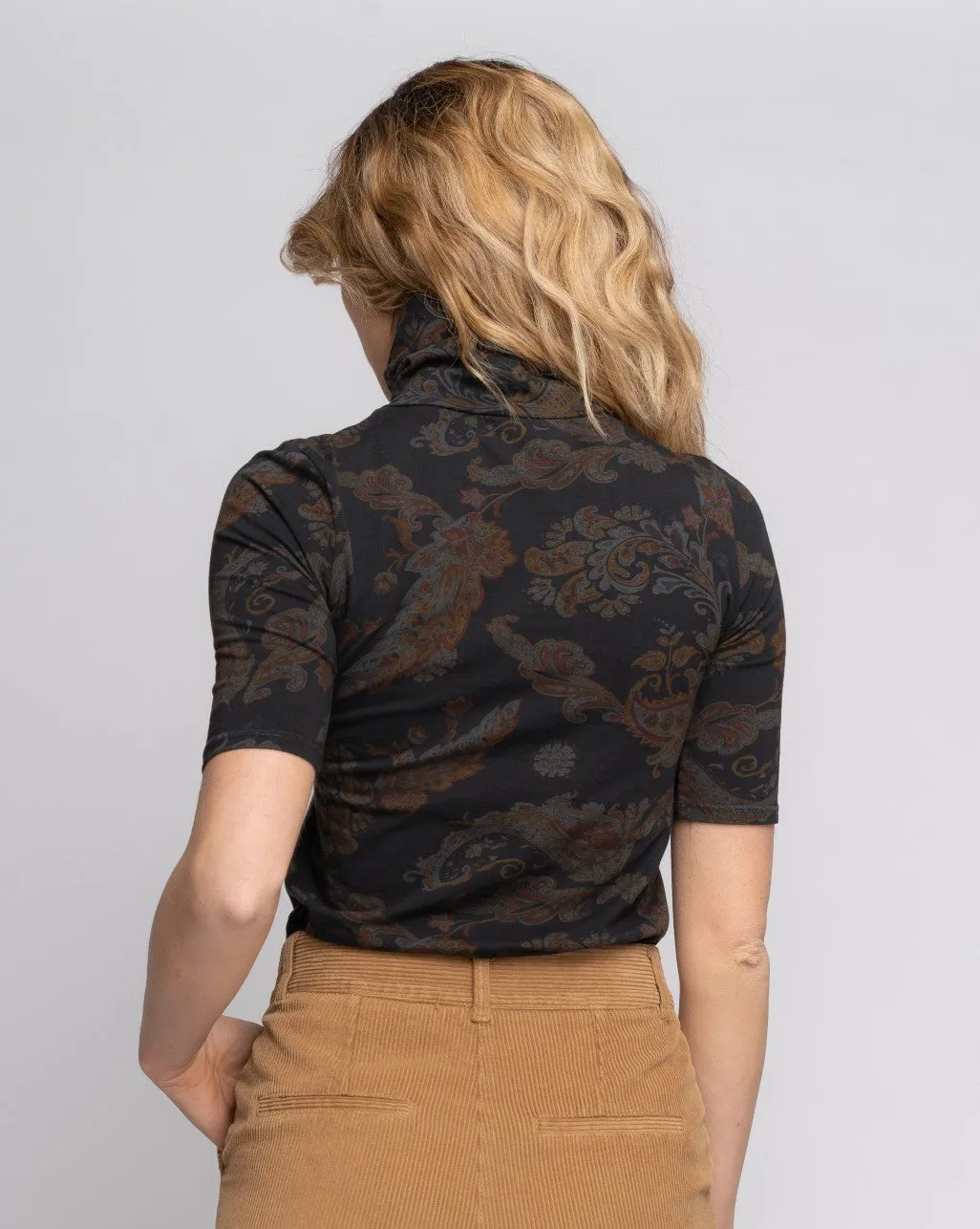 Paisley Short Sleeve Turtleneck Tee