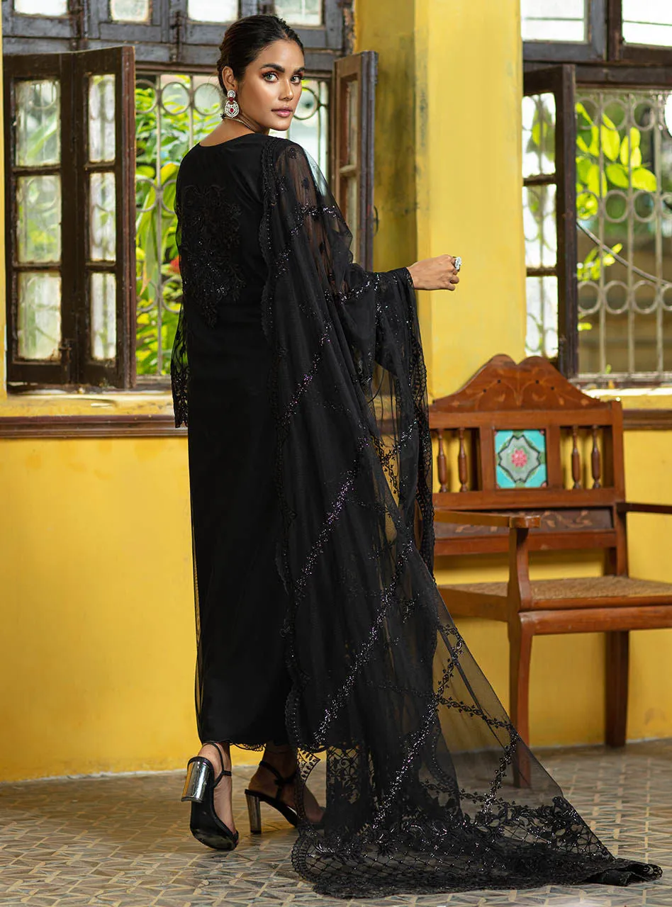 Pakistani Gown Dress In Black Color By Designer #PF232