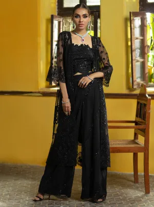 Pakistani Gown Dress In Black Color By Designer #PF232