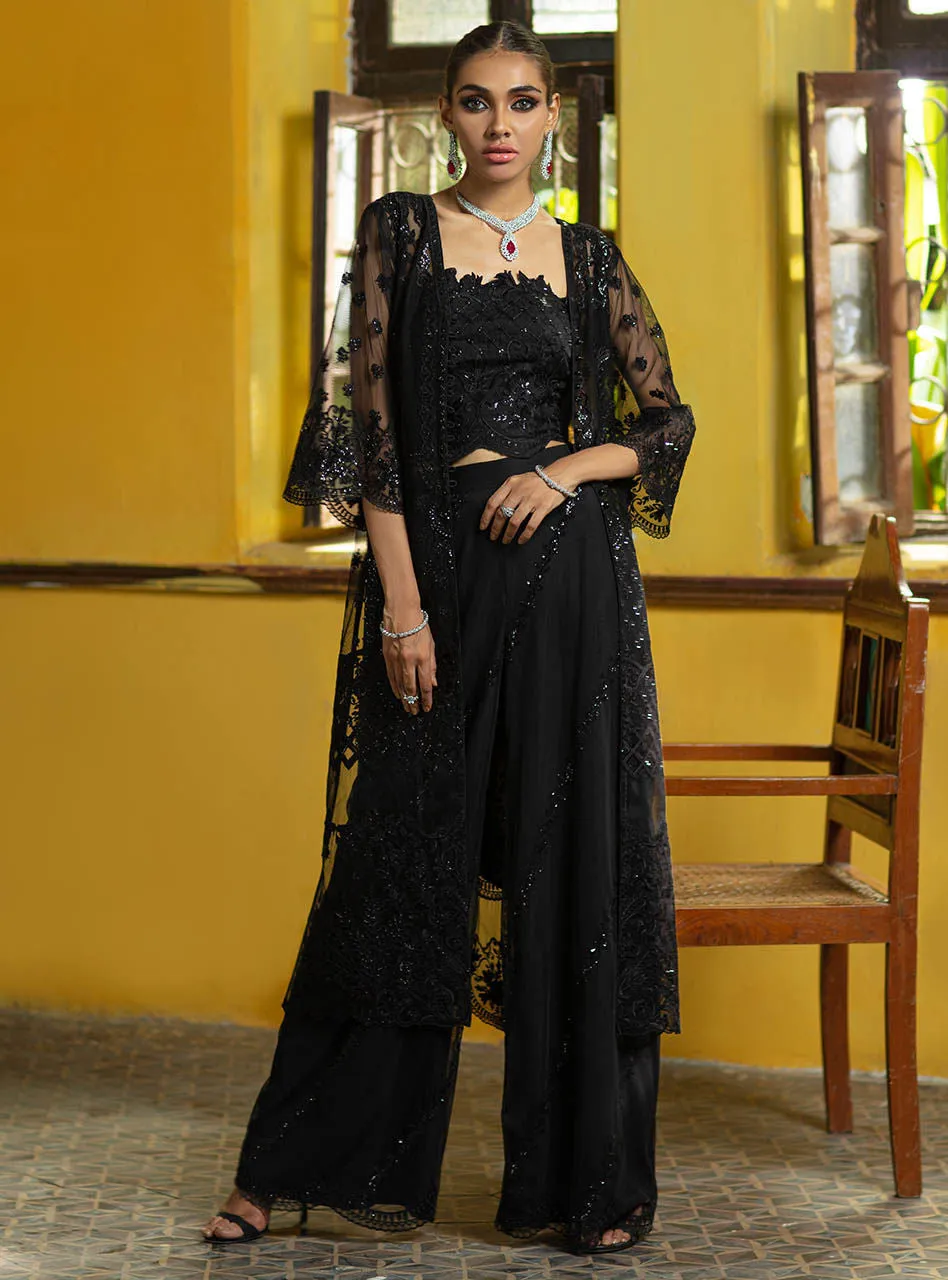 Pakistani Gown Dress In Black Color By Designer #PF232
