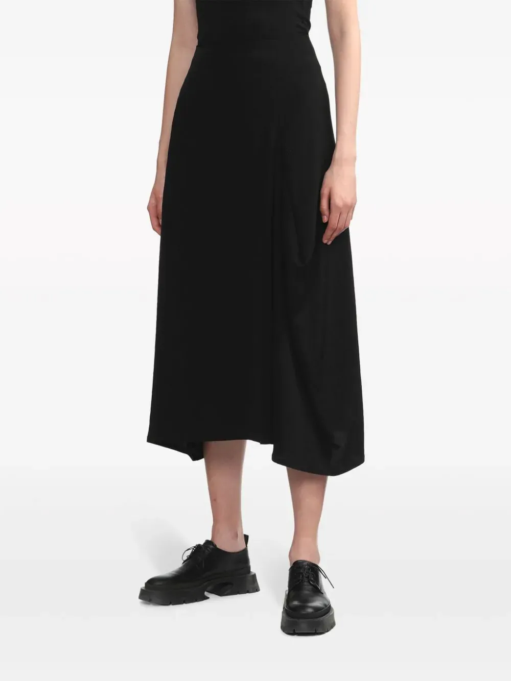 Panel Tuck Flared Skirt