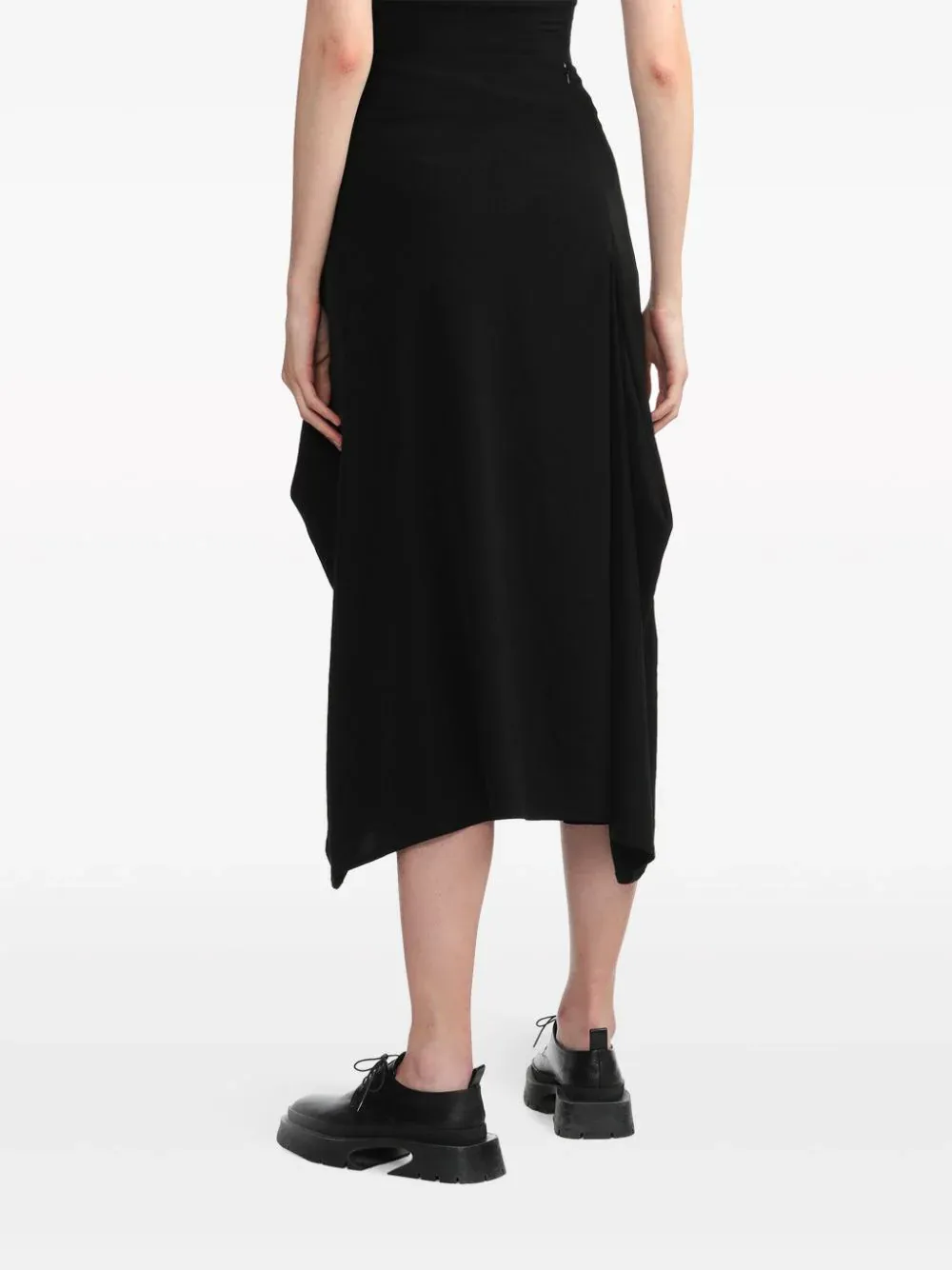 Panel Tuck Flared Skirt