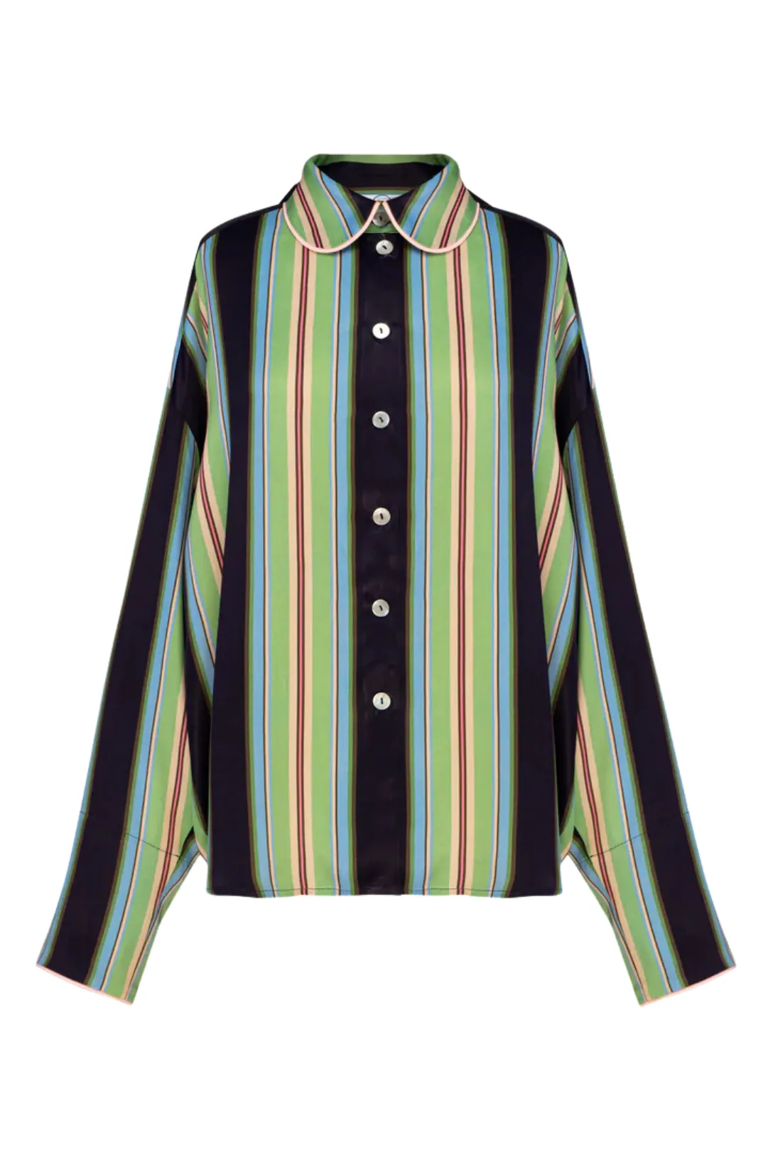 Pastelle Oversized Shirt | Teal Stripes