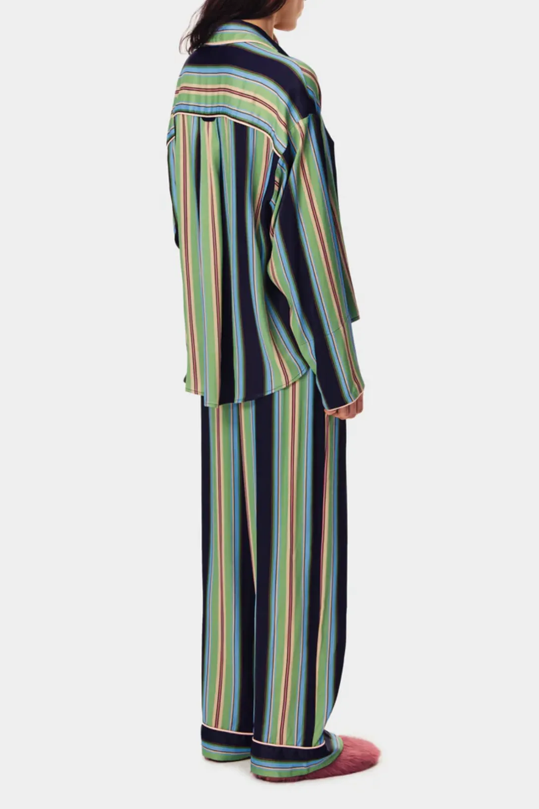 Pastelle Oversized Shirt | Teal Stripes
