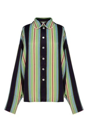 Pastelle Oversized Shirt | Teal Stripes