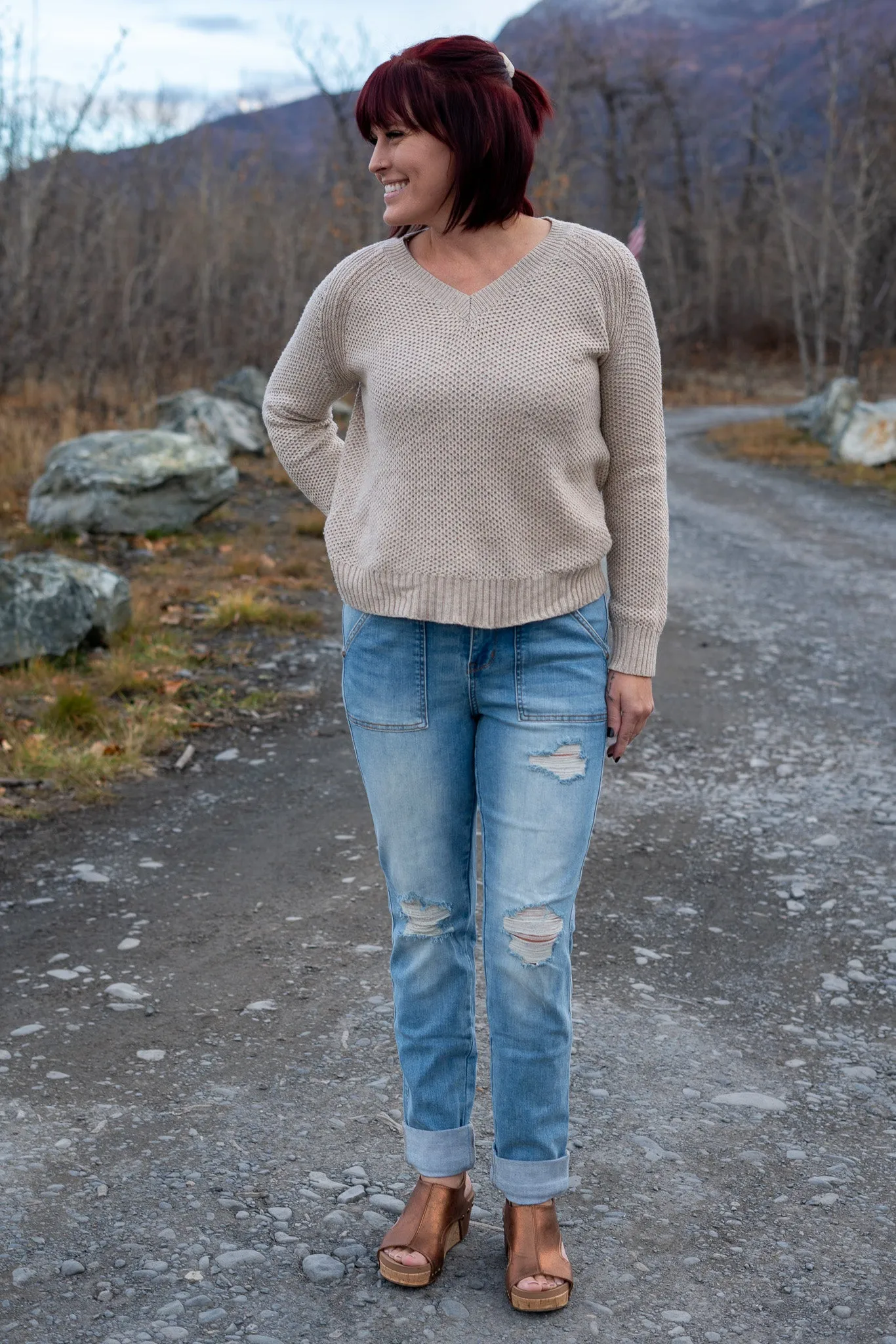 Patch Things Up High Rise Distressed Boyfriend Jeans