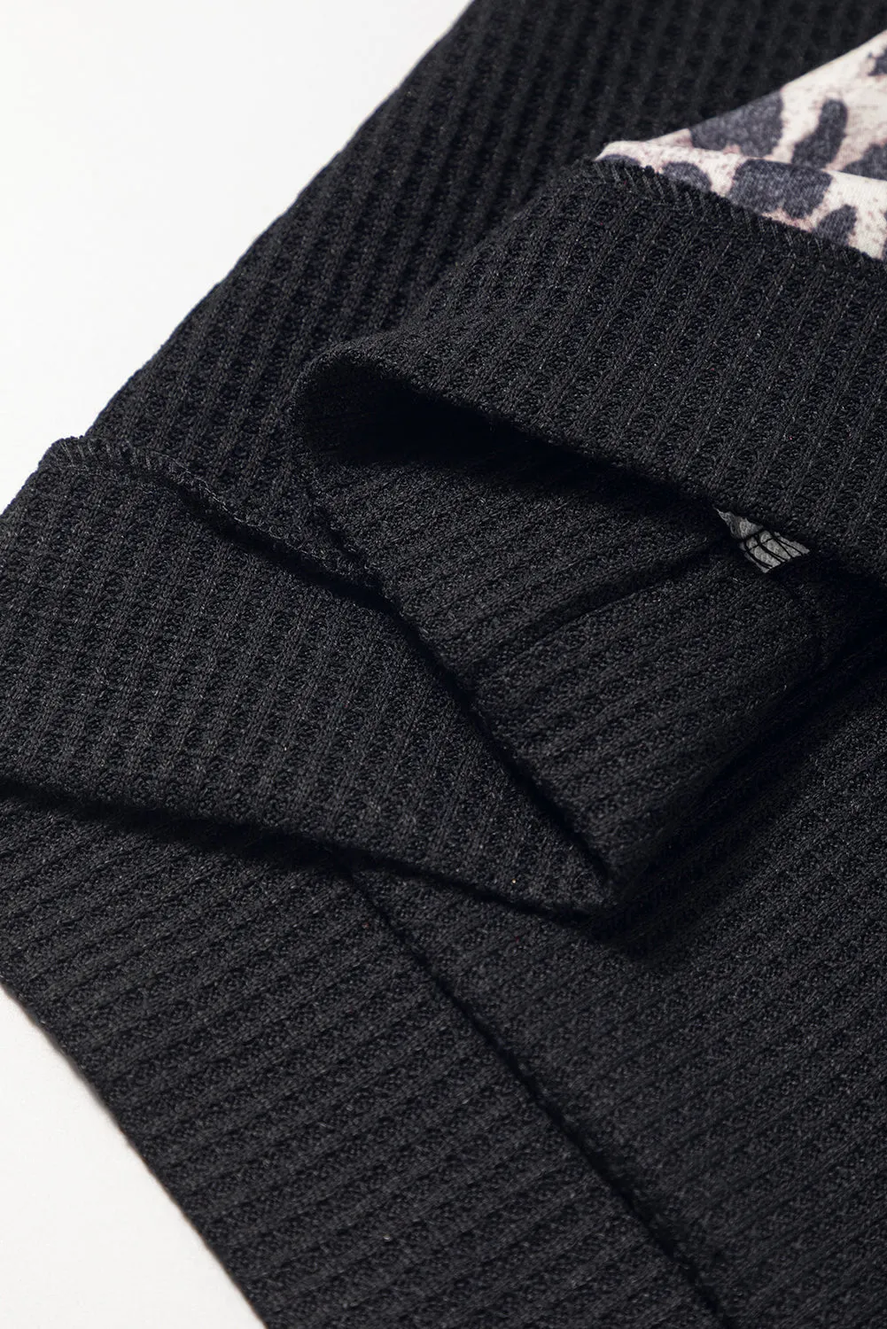 Patchwork Waffle Knit Plus Size Top