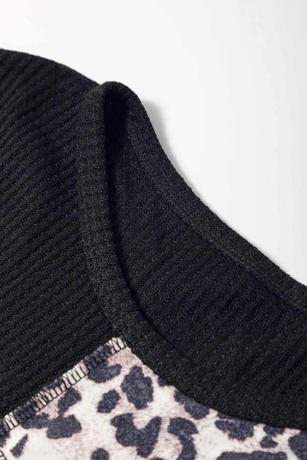 Patchwork Waffle Knit Plus Size Top