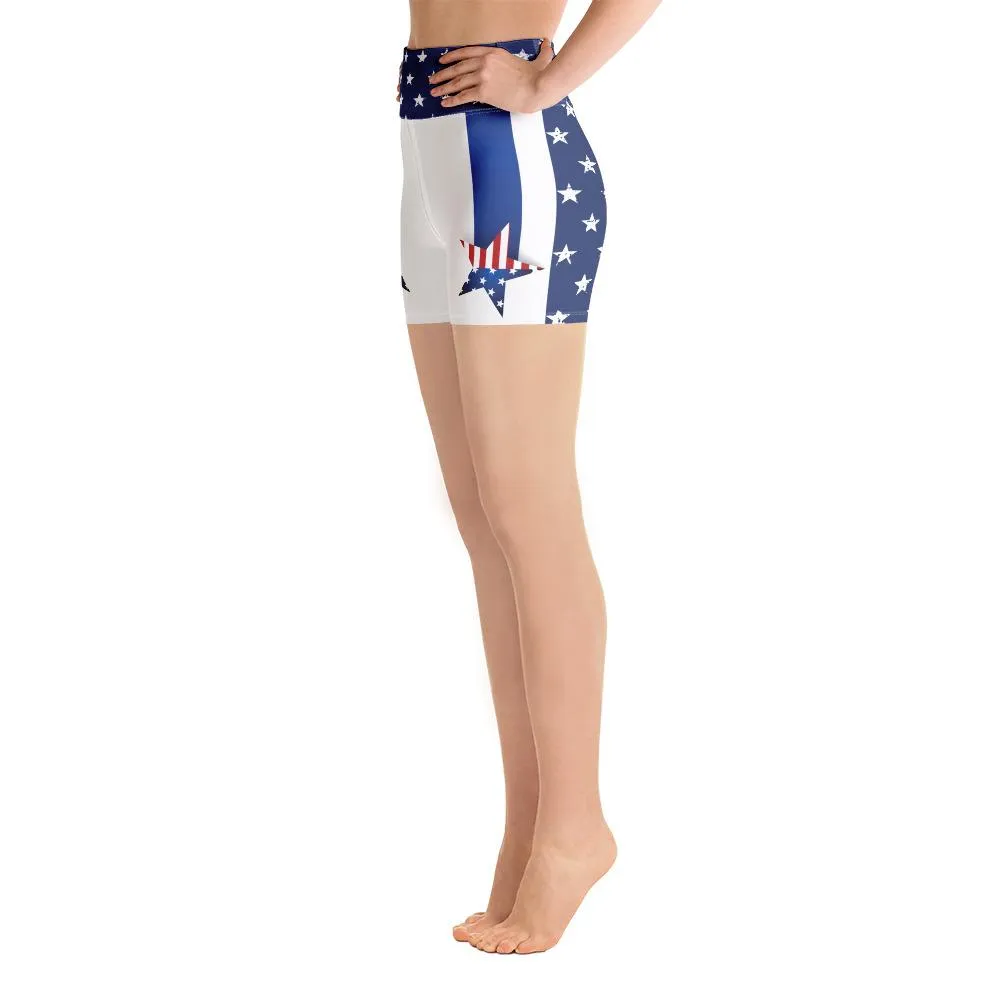 Patriotic American Flag — Yoga Shorts