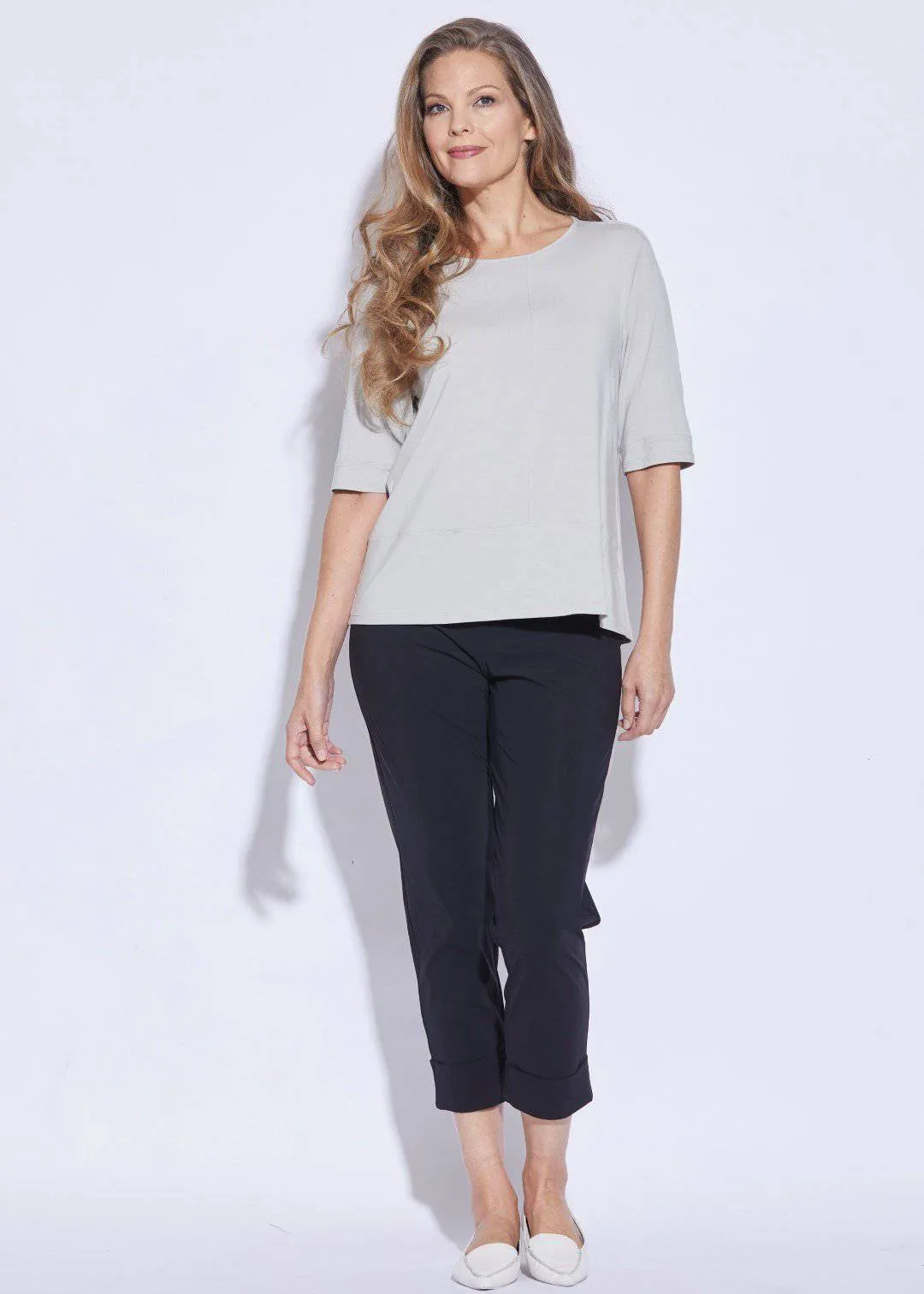 PAULA RYAN ESSENTIALS Panelled Half Sleeve Top - MicroModal