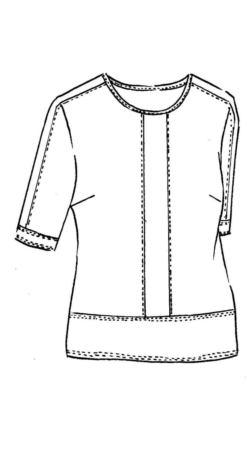 PAULA RYAN ESSENTIALS Panelled Half Sleeve Top - MicroModal