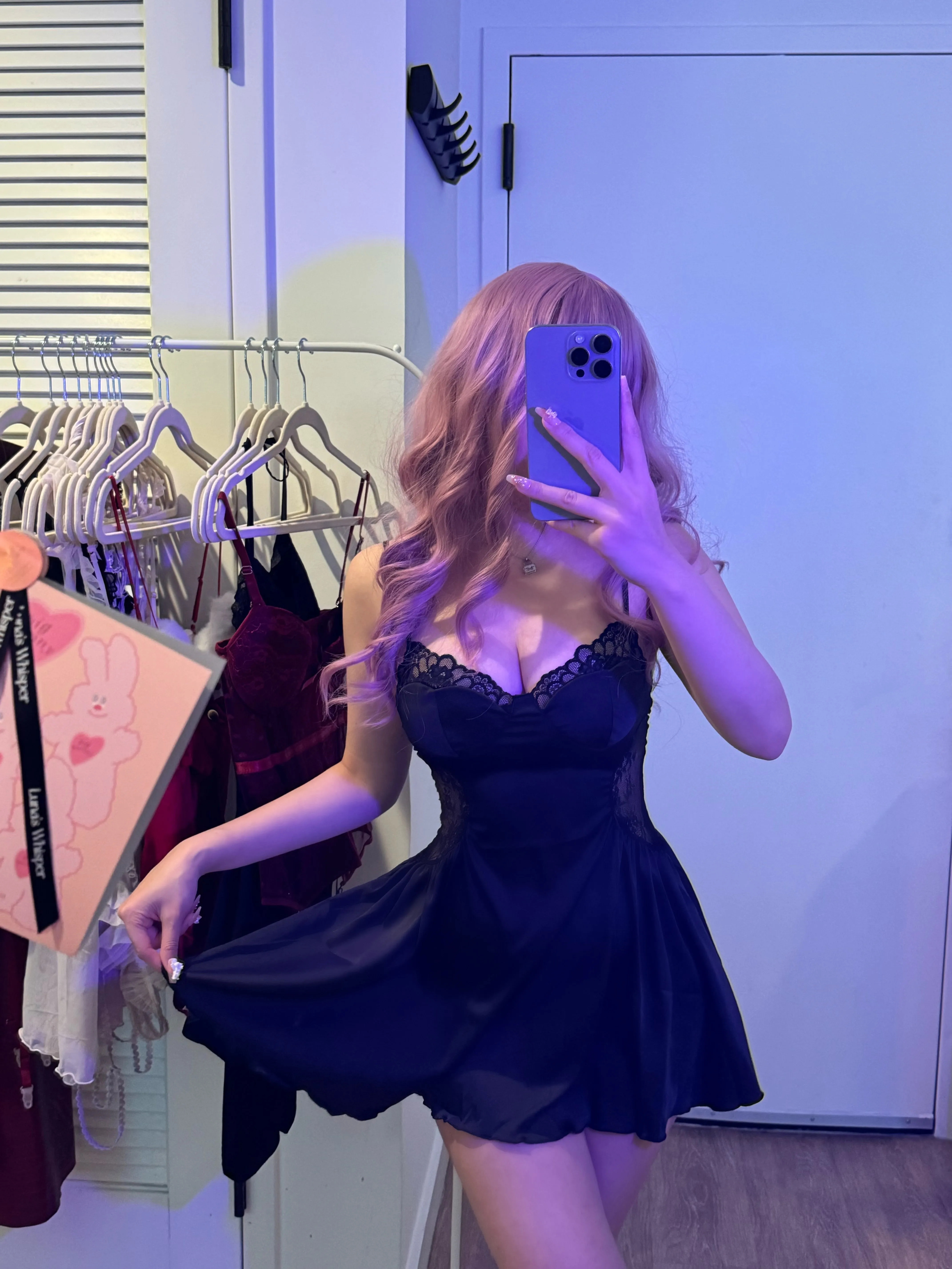 Peachy lingerie lace dress