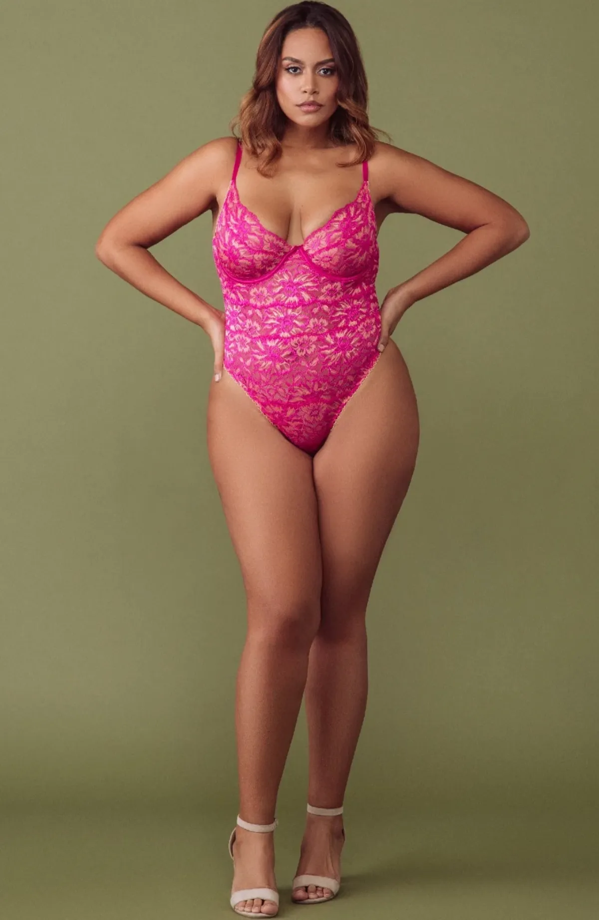 Peachy Pink Underwire Bodysuit