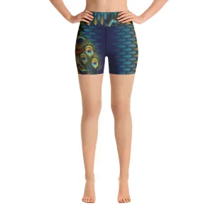 Peacock Feathers - Yoga Shorts