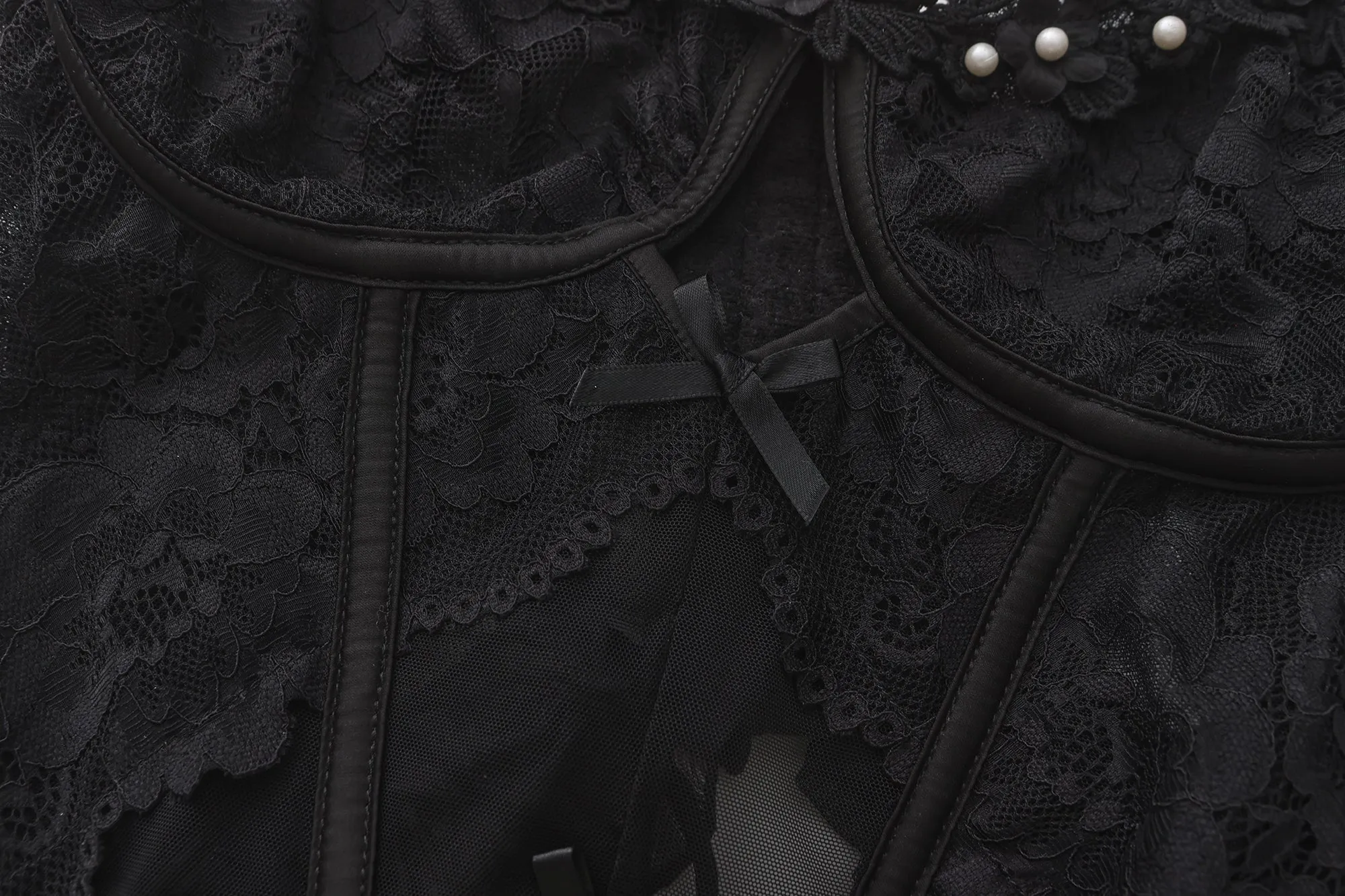 Pearl Lace Corset Lingerie Set