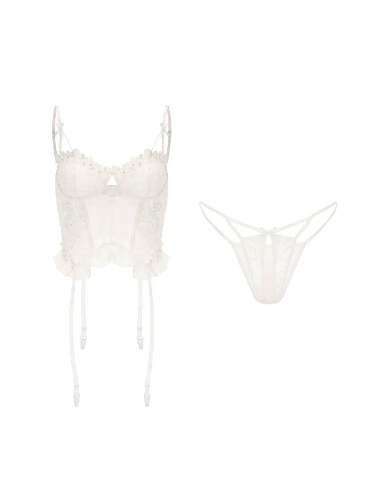 Pearl Lace Corset Lingerie Set