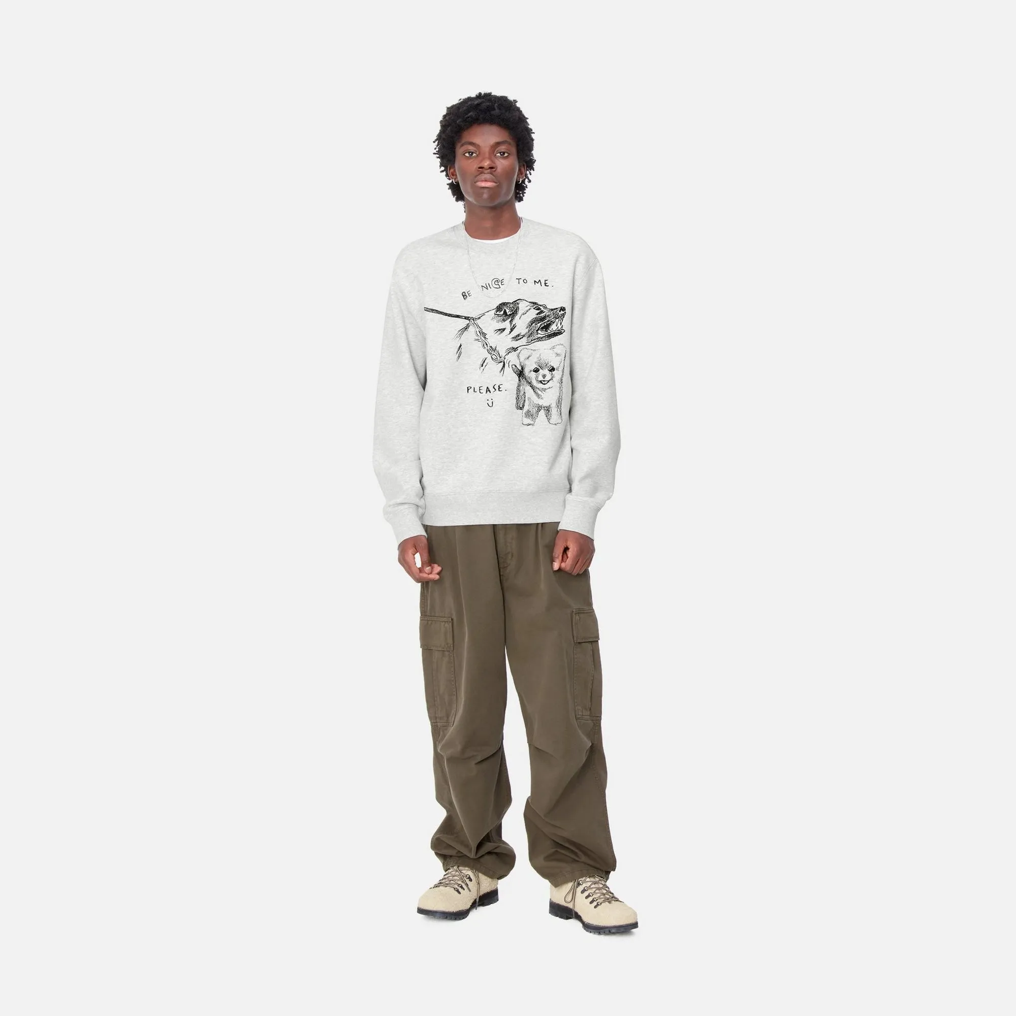 Pepe Be Nice Sweatshirt | Ash Heather / Black