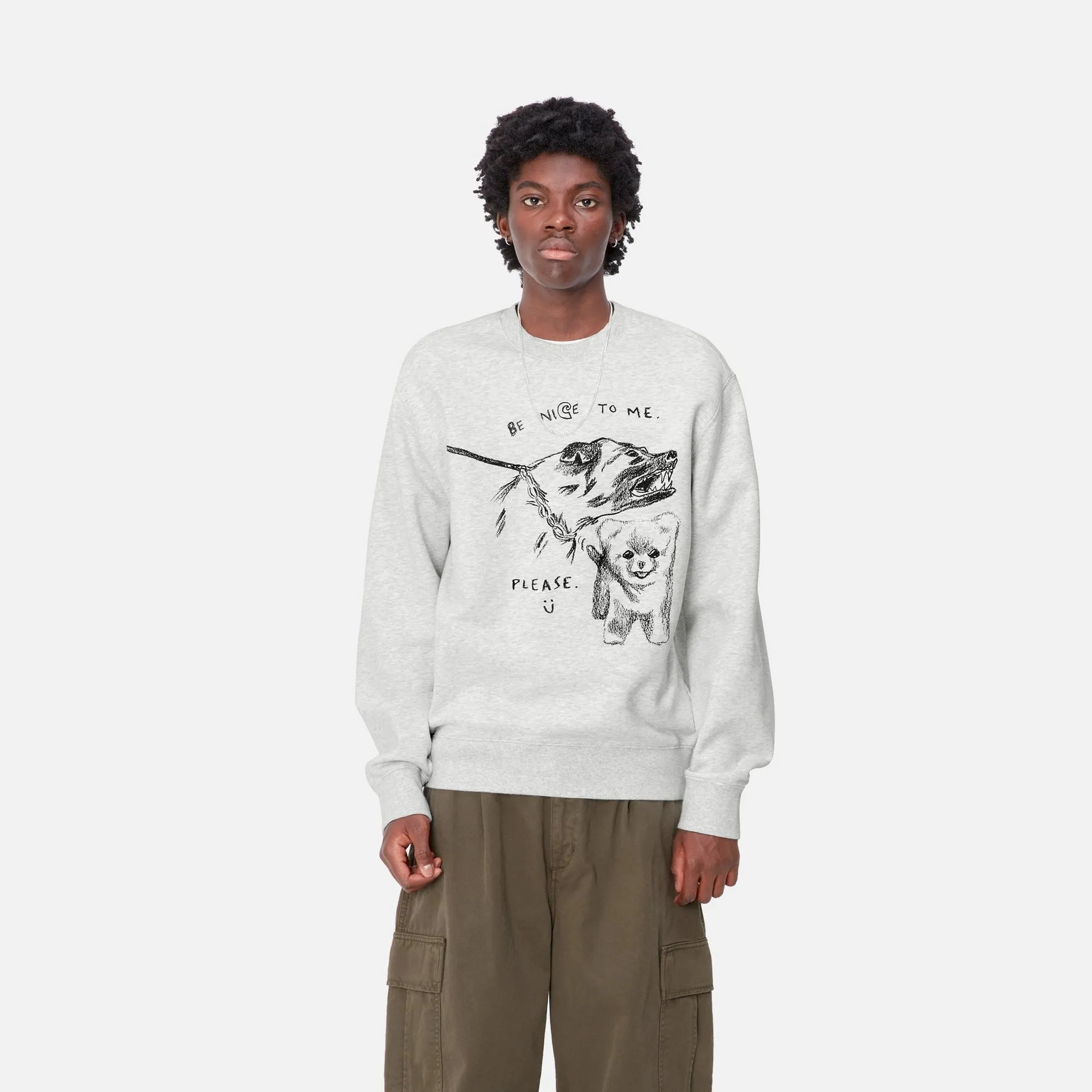 Pepe Be Nice Sweatshirt | Ash Heather / Black