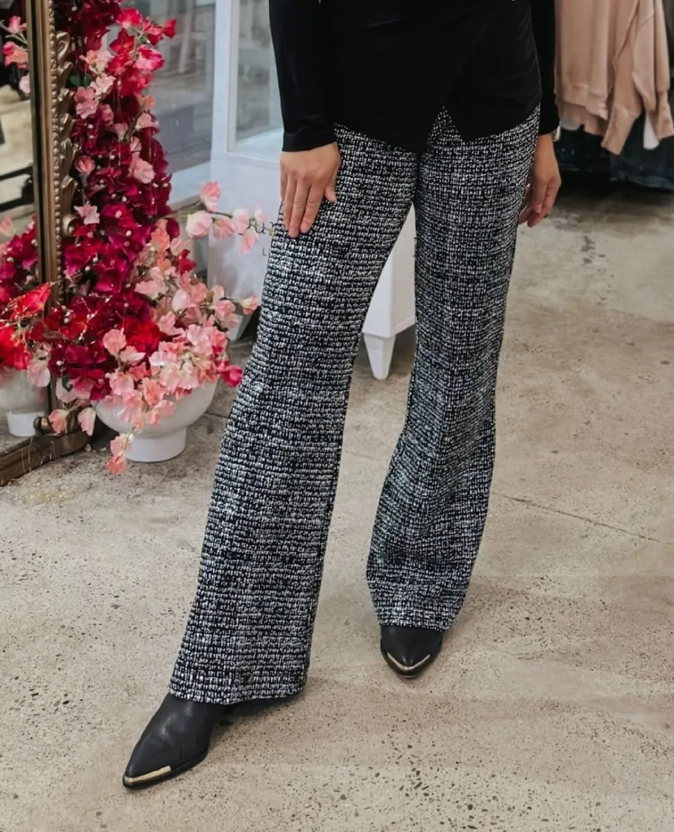 Perfect Soft Pull On Black White Check Pant