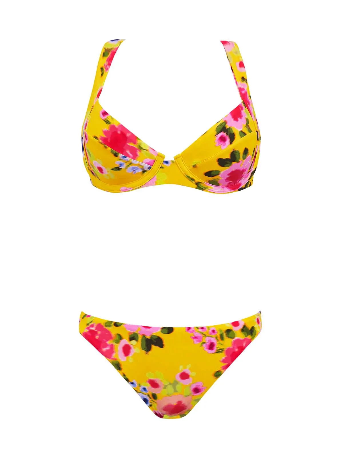 Perla Halter-Basic Ruched Bikini