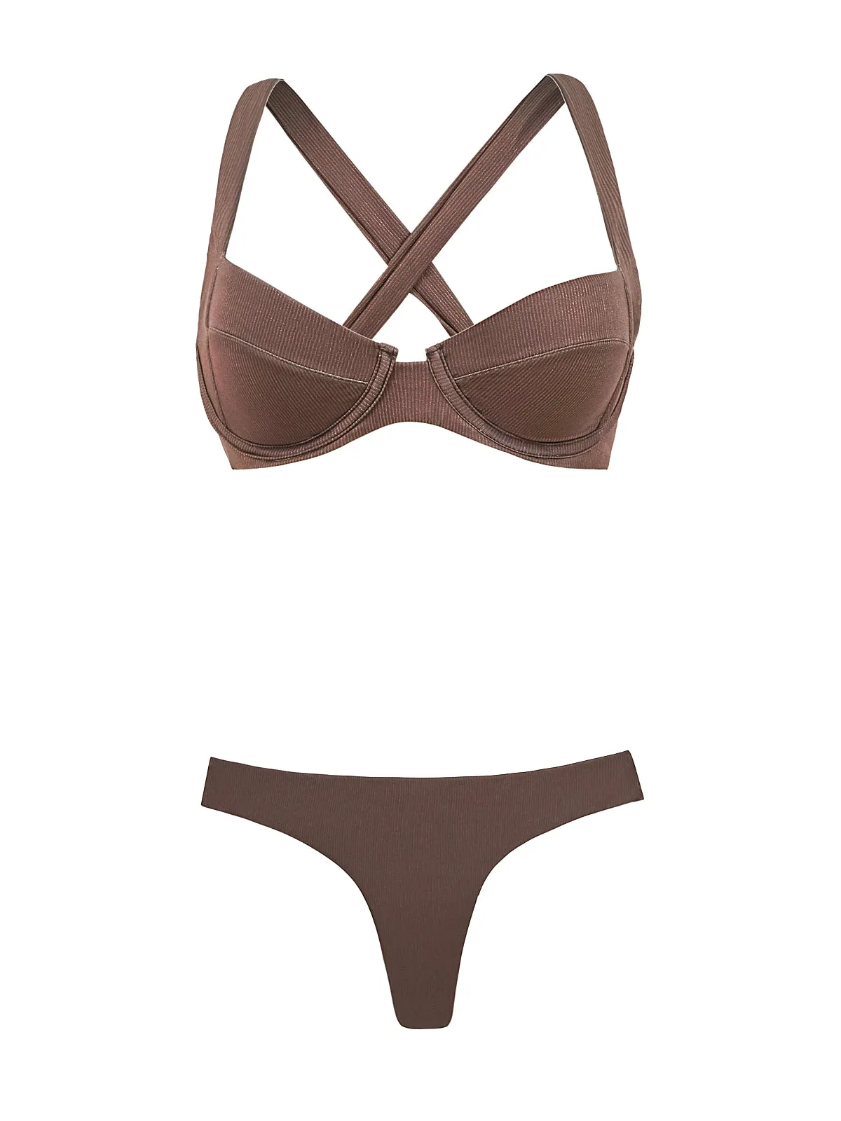 Perla Halter-Basic Ruched Bikini