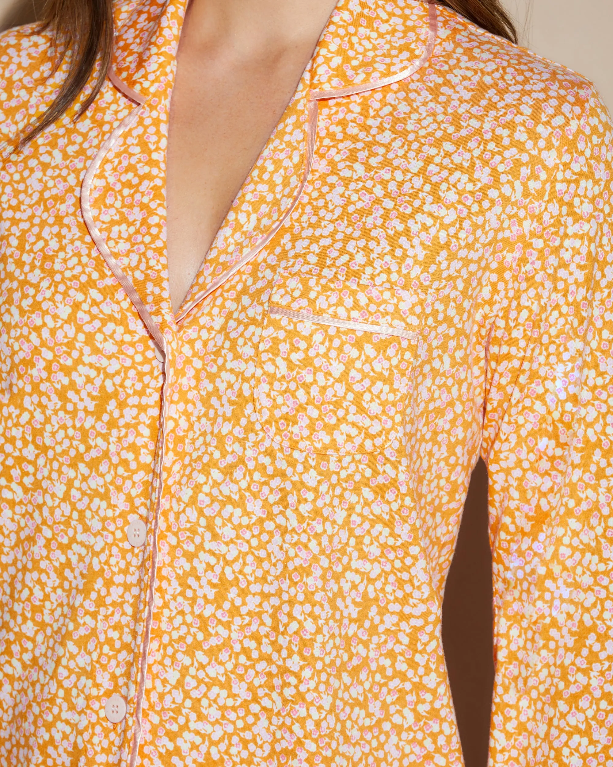 Petite Printed Long Sleeve Top & Pant Pajama Set