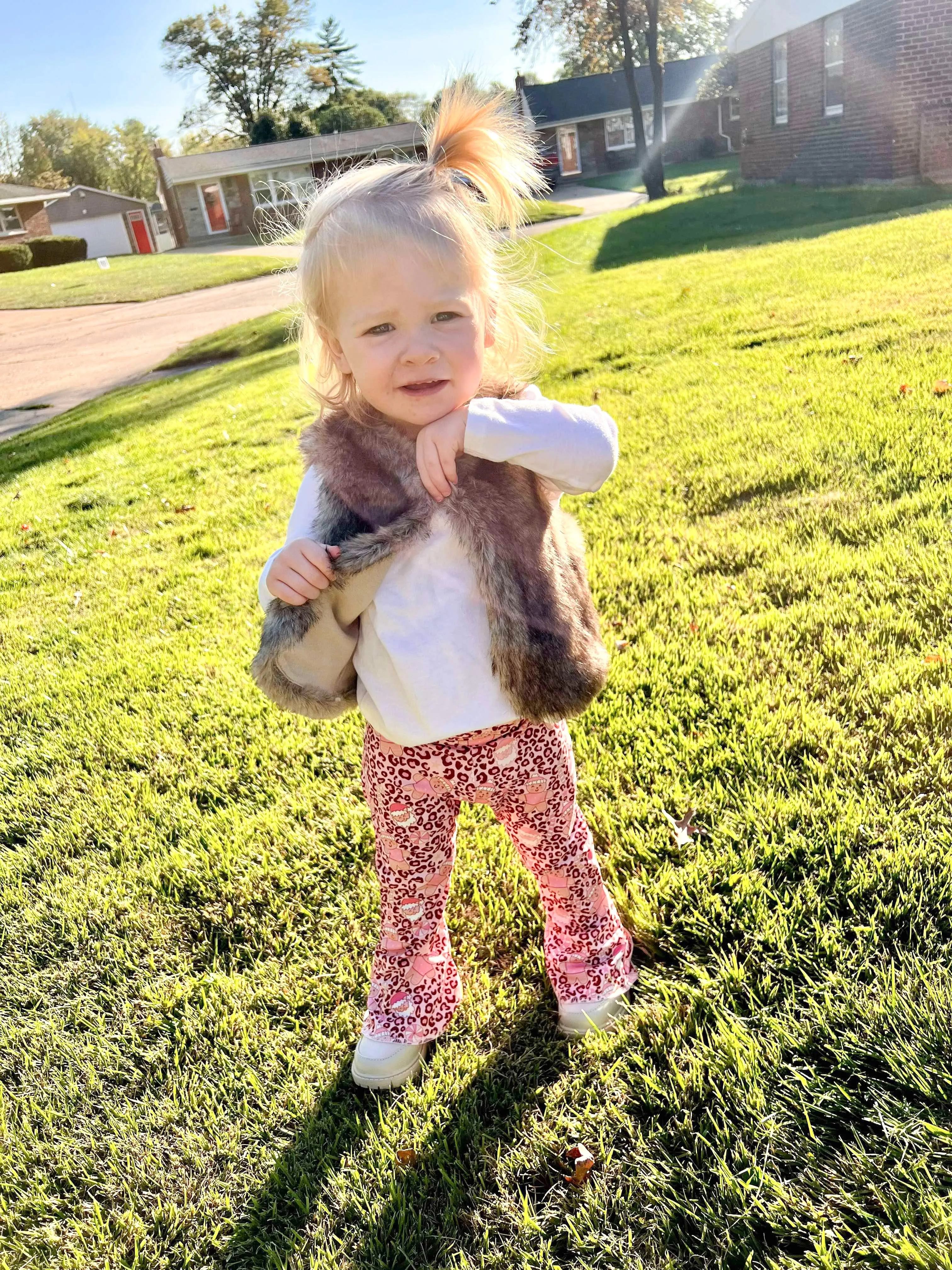 Pink Cheetah Gingerbread Bell Bottoms
