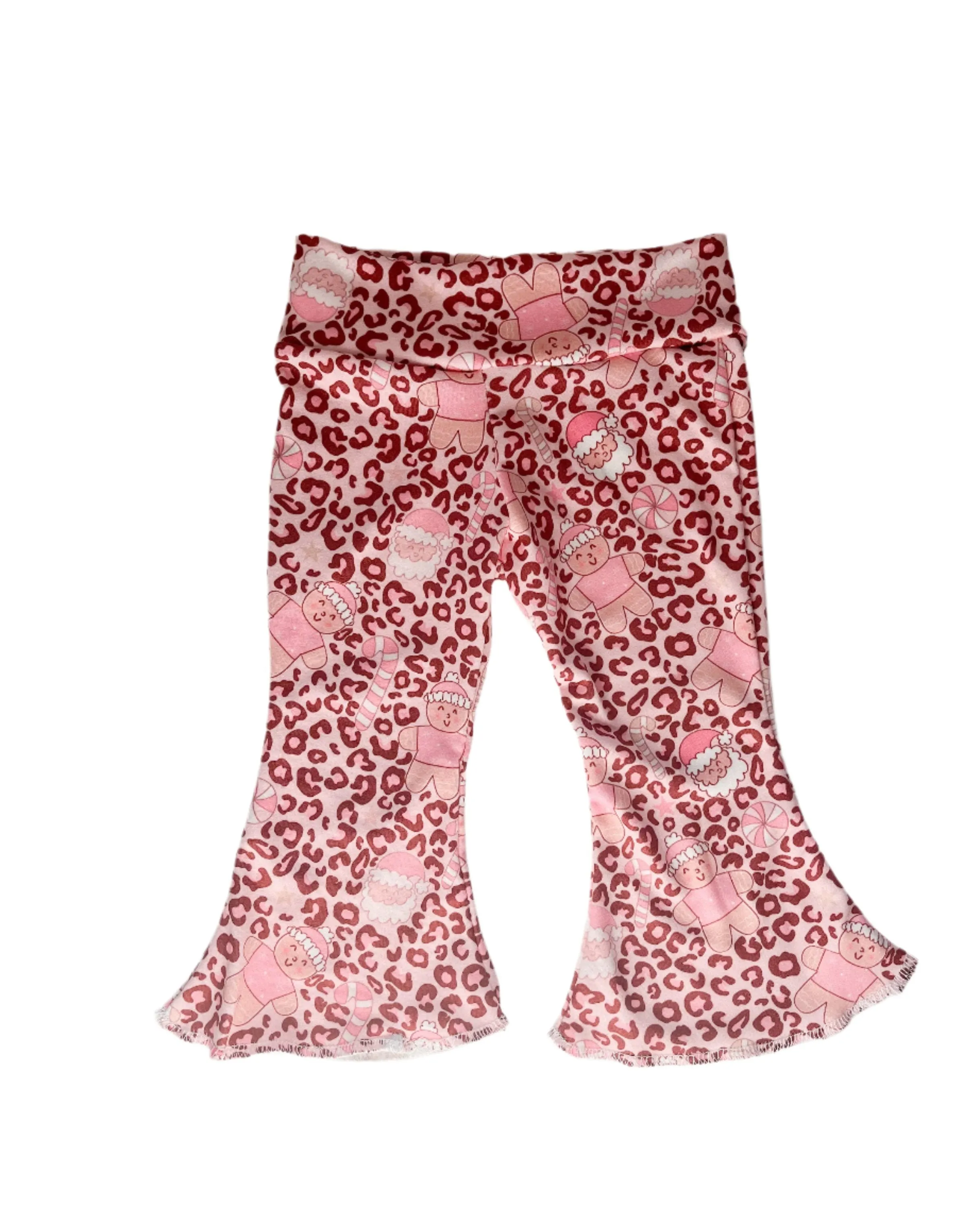 Pink Cheetah Gingerbread Bell Bottoms