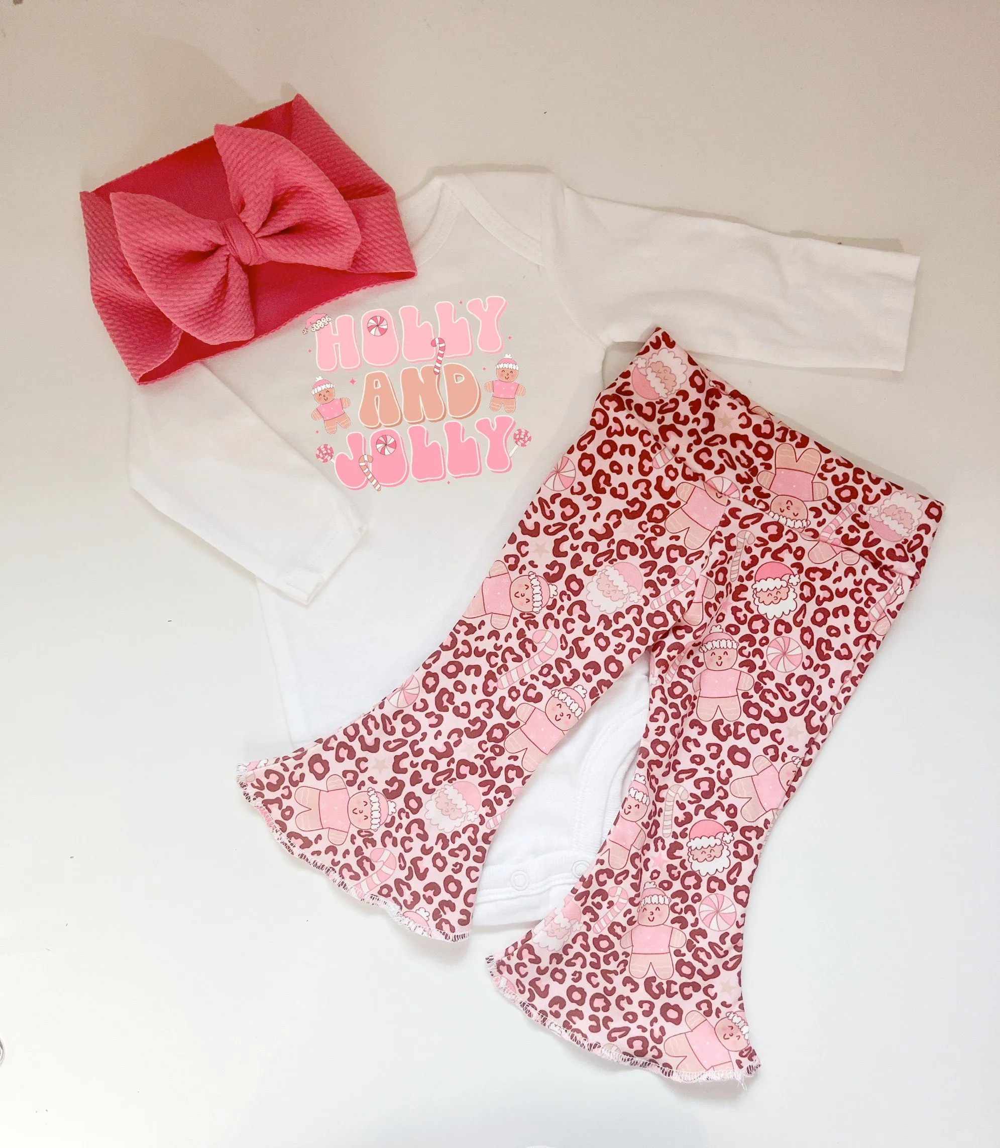 Pink Cheetah Gingerbread Bell Bottoms