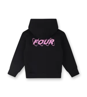 Pink Circles Logo Hoodie Black