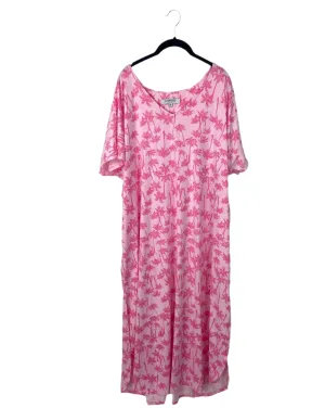 Pink Palm Tree Lounge dress - 2x