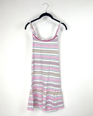 Pink Striped Lounge Dress - Small