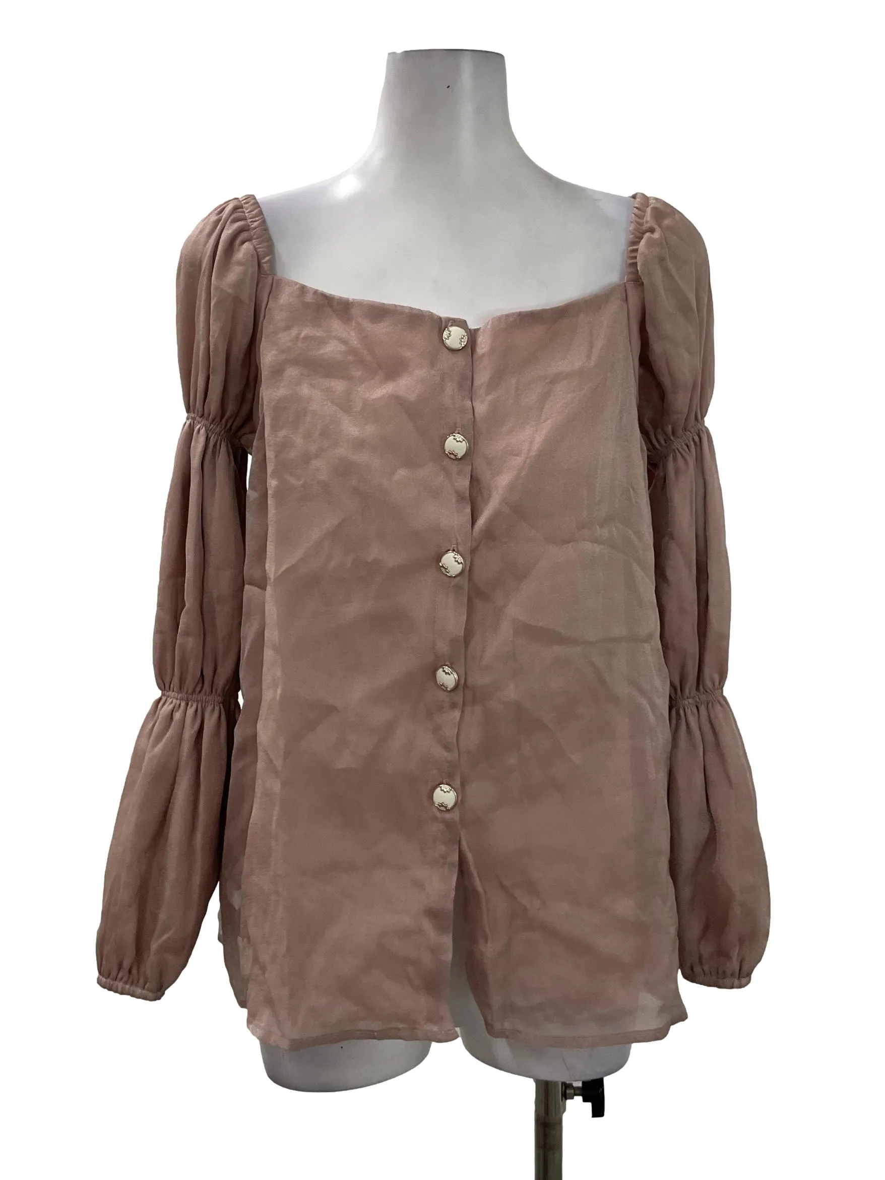 Pink Tiered Puff Sleeve Top