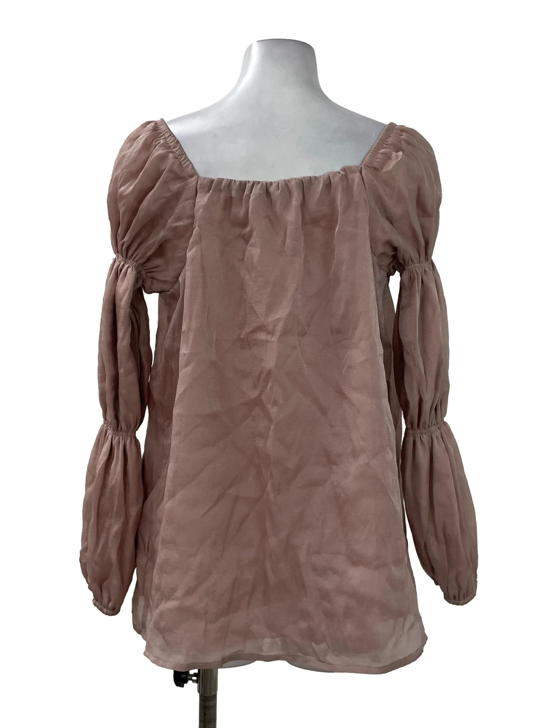 Pink Tiered Puff Sleeve Top