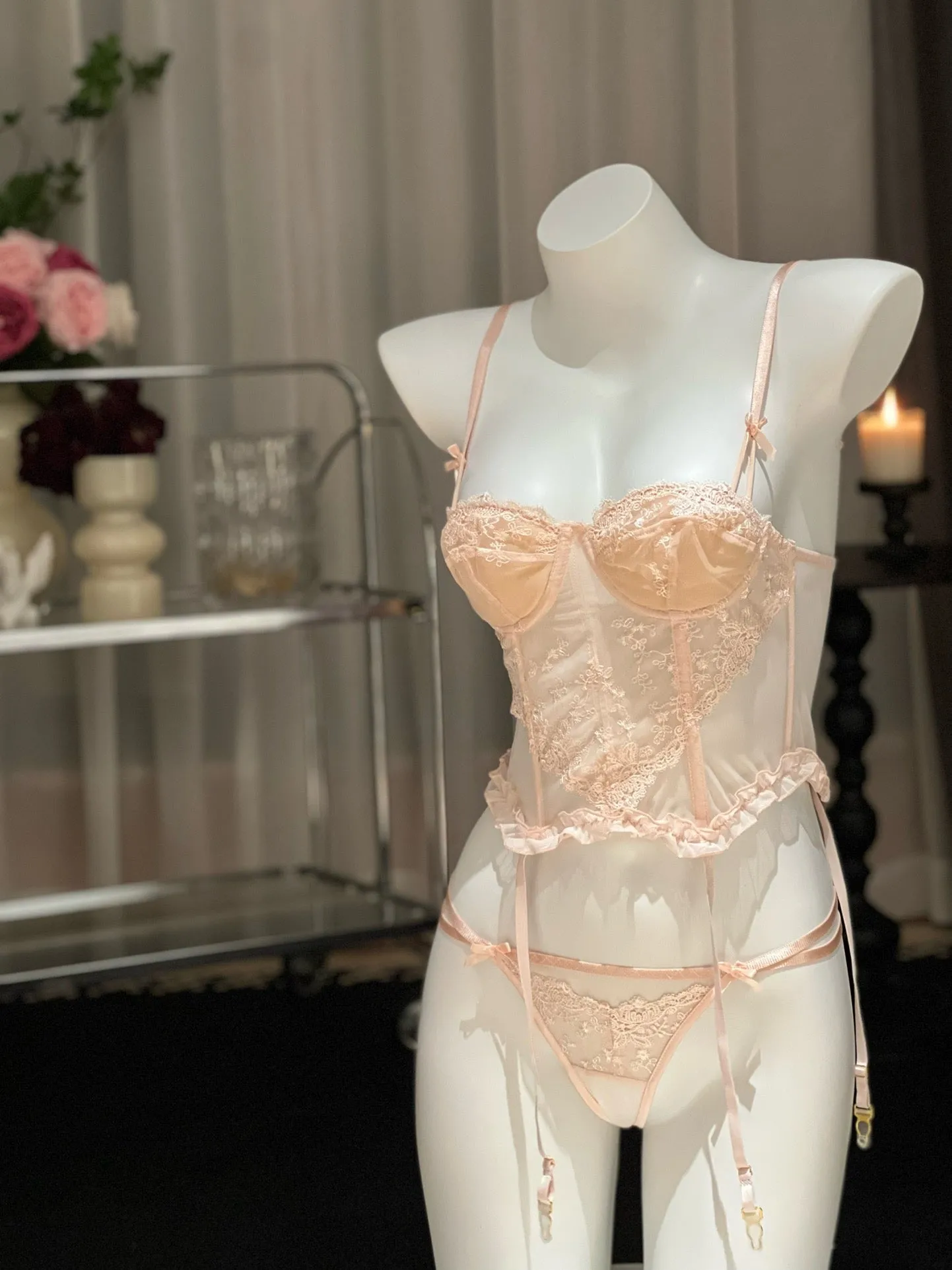Pink Water Nightwear Lingerie Set