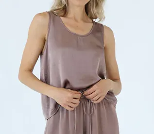 PJ Harlow Daydream Marta Satin Tank - Copper