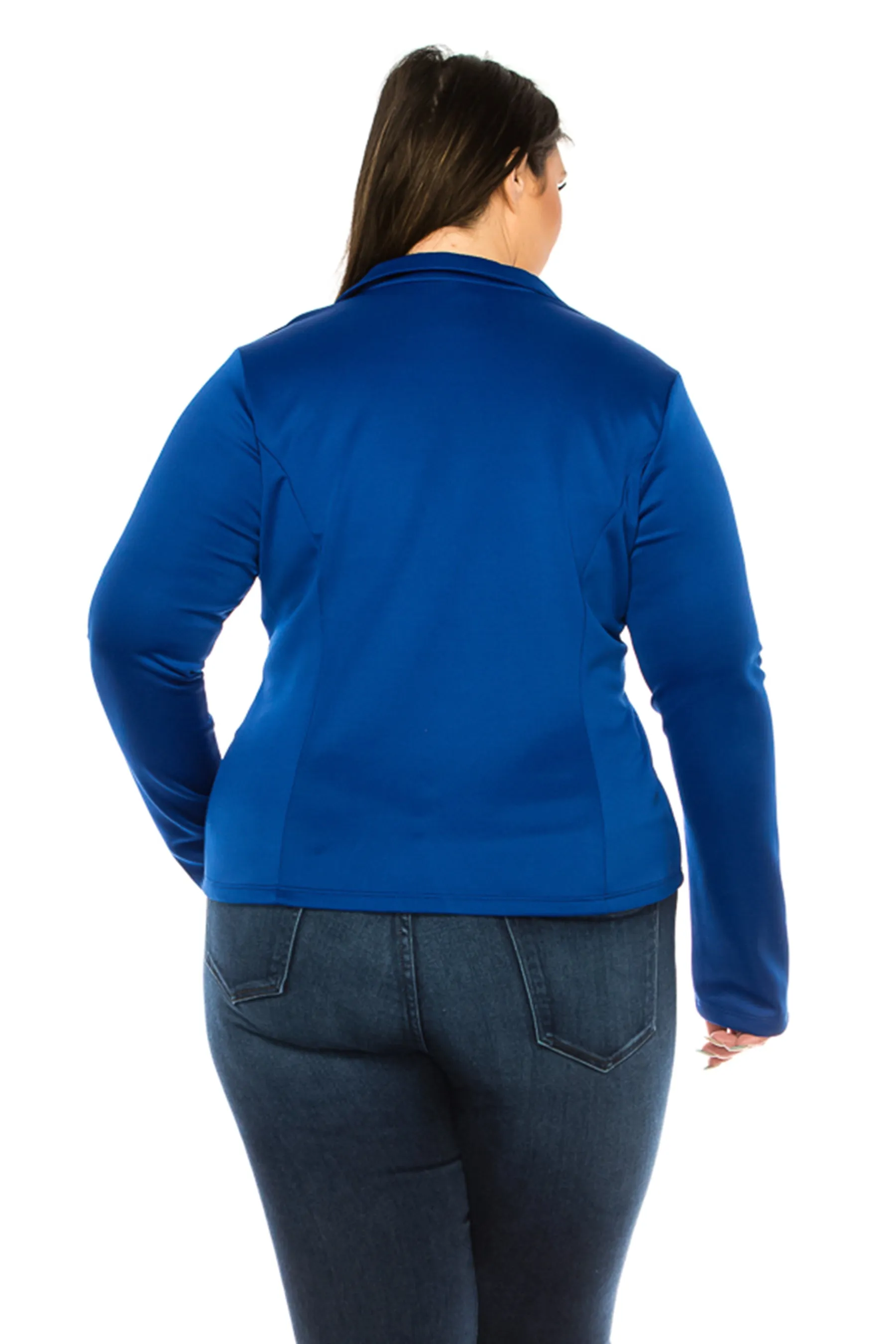 Plus Size Solid Blazer with Single Button Closure V865 $12Each