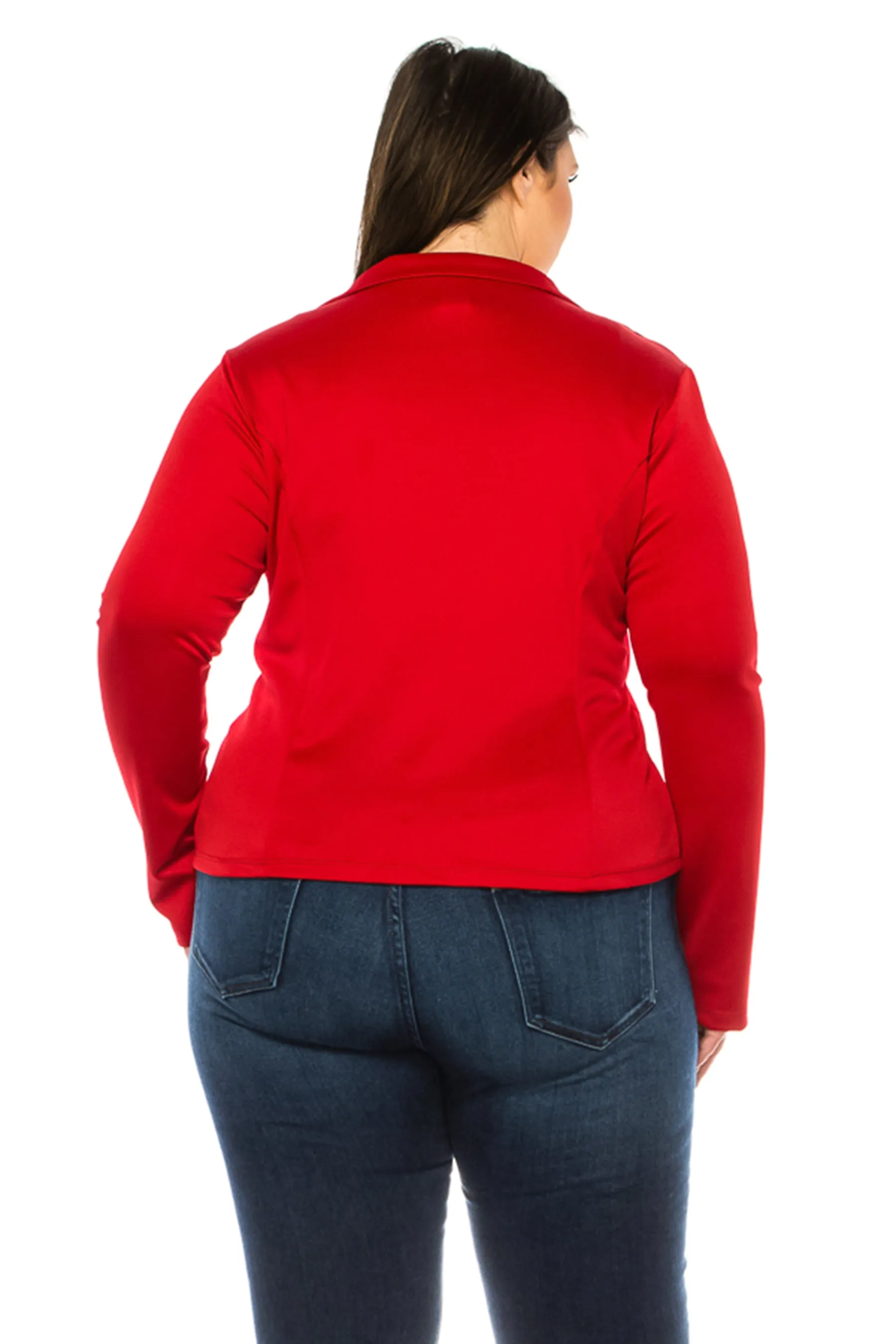 Plus Size Solid Blazer with Single Button Closure V865 $12Each