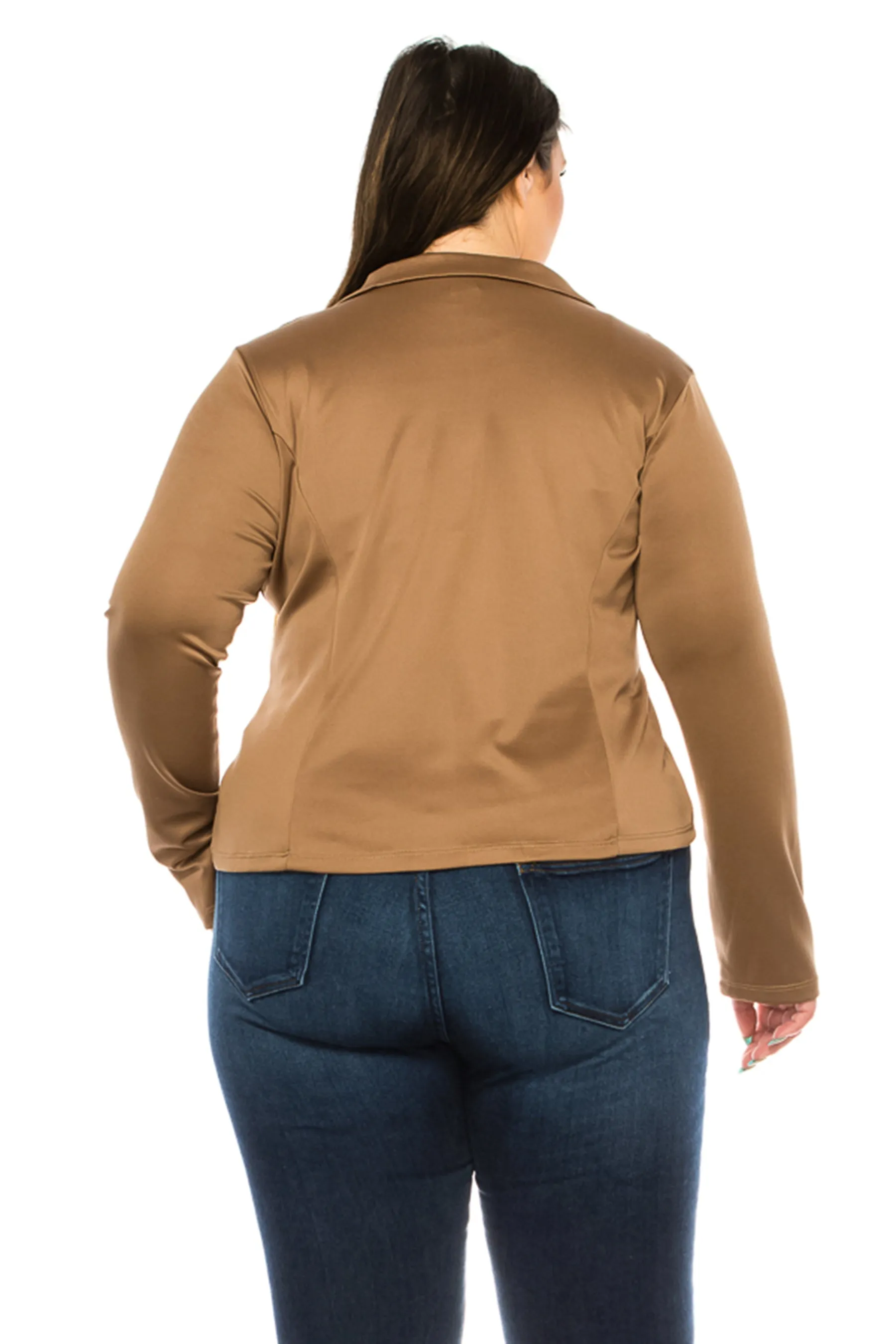 Plus Size Solid Blazer with Single Button Closure V865 $12Each