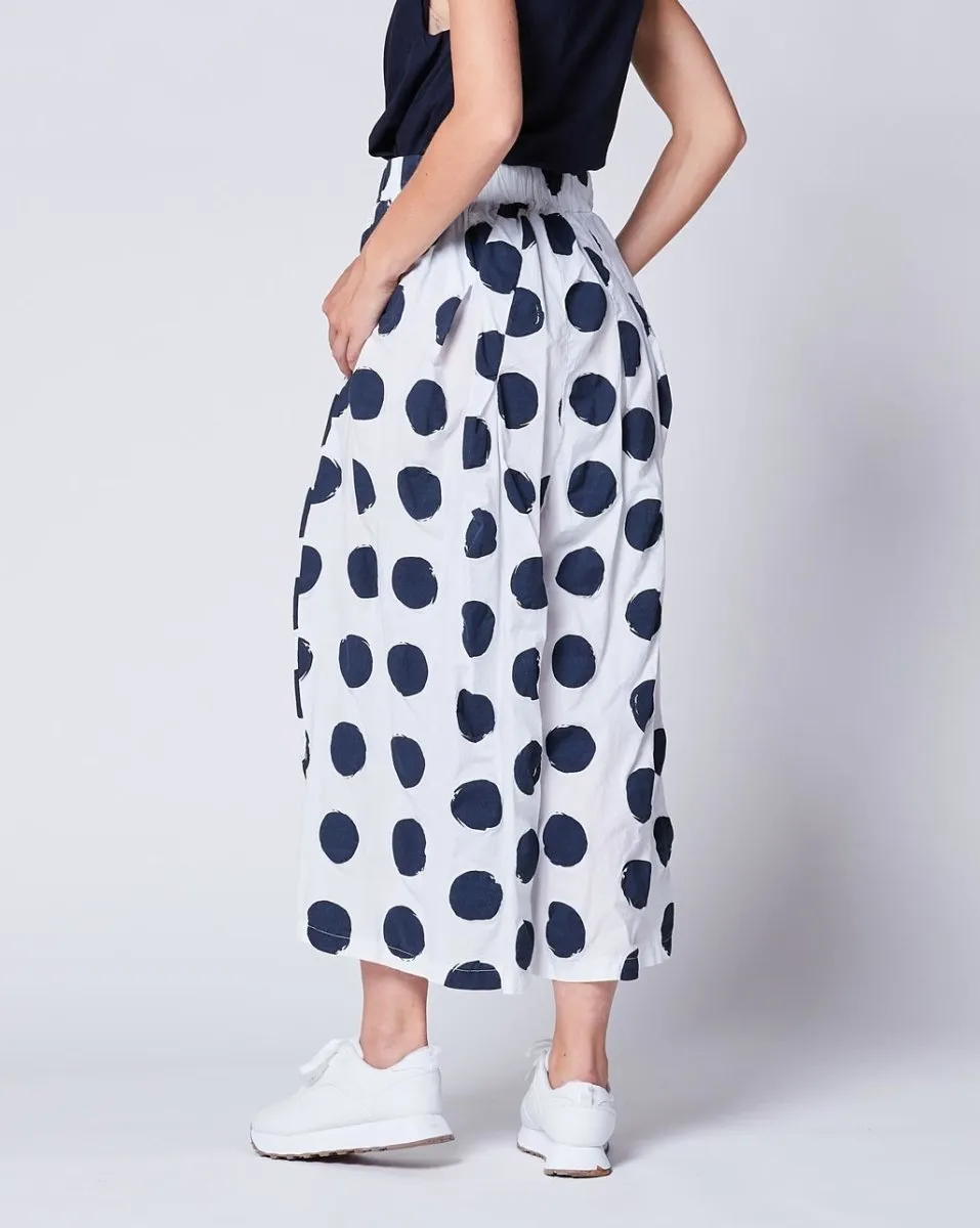 Polka Dot Elastic Palazzo Pant
