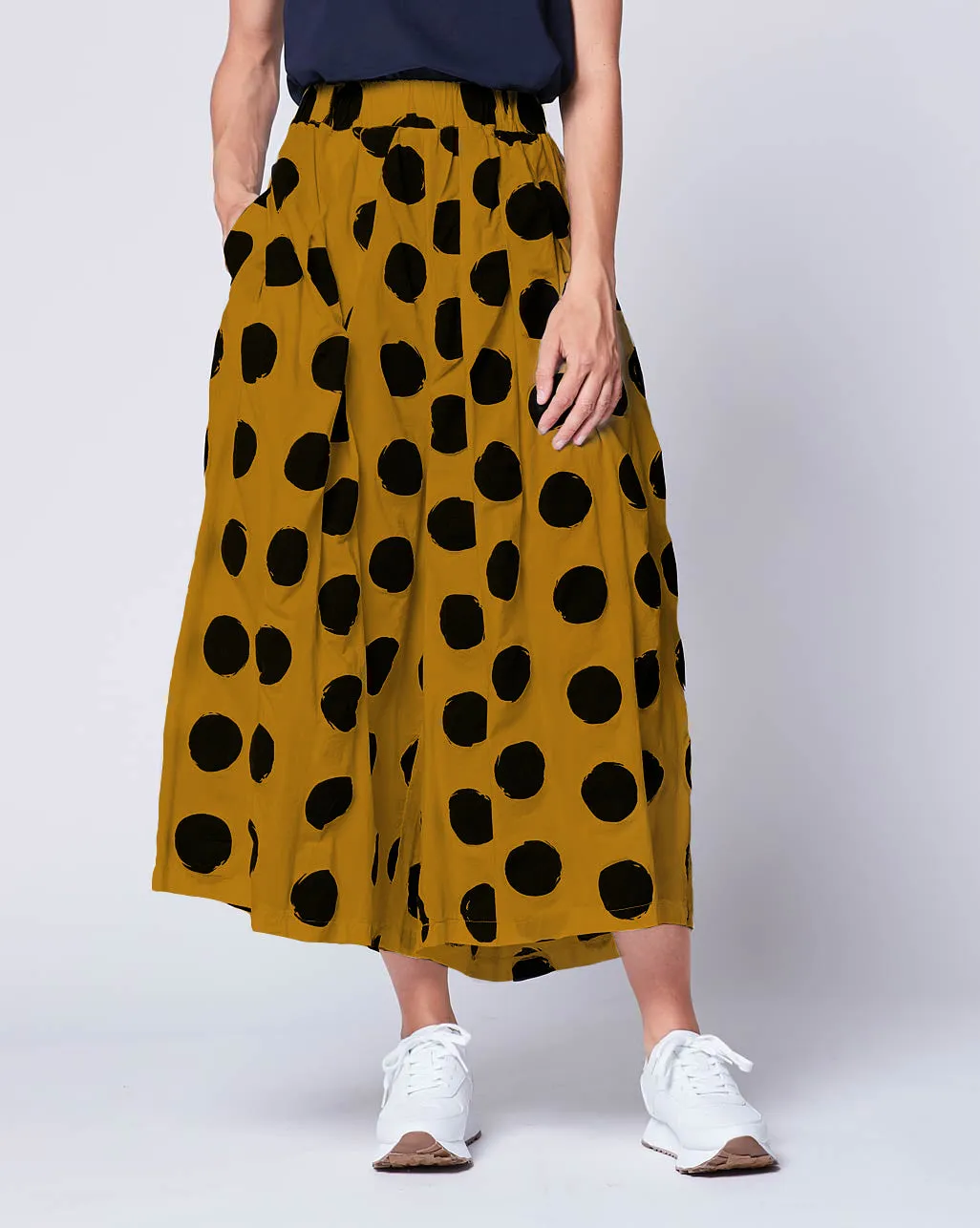 Polka Dot Elastic Palazzo Pant