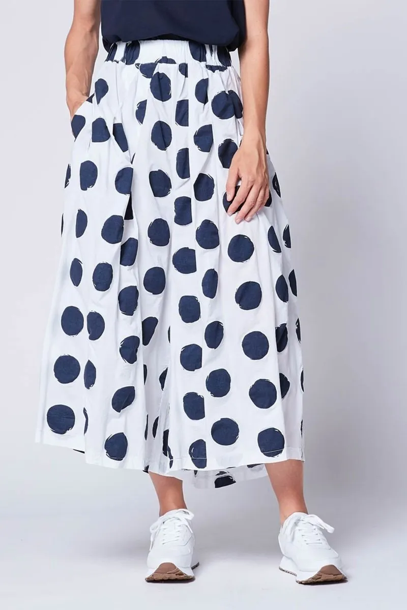 Polka Dot Elastic Palazzo Pant